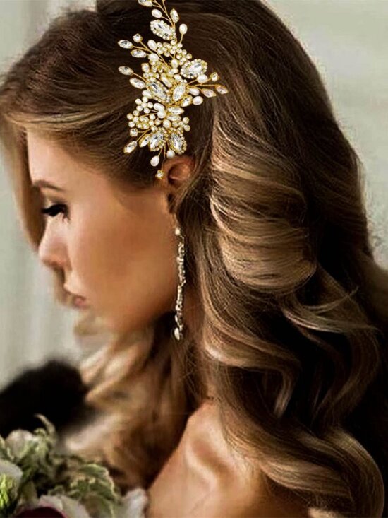 Accessories - Crystal Bride Wedding Hair Comb Pearl Bridal Hair Piece Hair Accessories for Wom